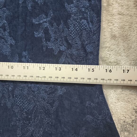 Vintage Maurices Dress Women L Blue Floral Short Sleeve Faux Button Front Skater - Picture 7 of 9